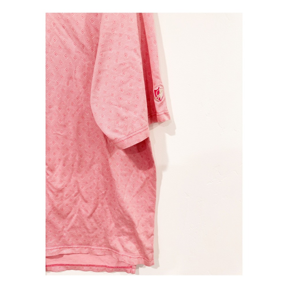 Peter Millar Mens XXL Pink Diamond Jacquard Short Sleeve Polo Shirt Golf Top - Picture 4 of 4